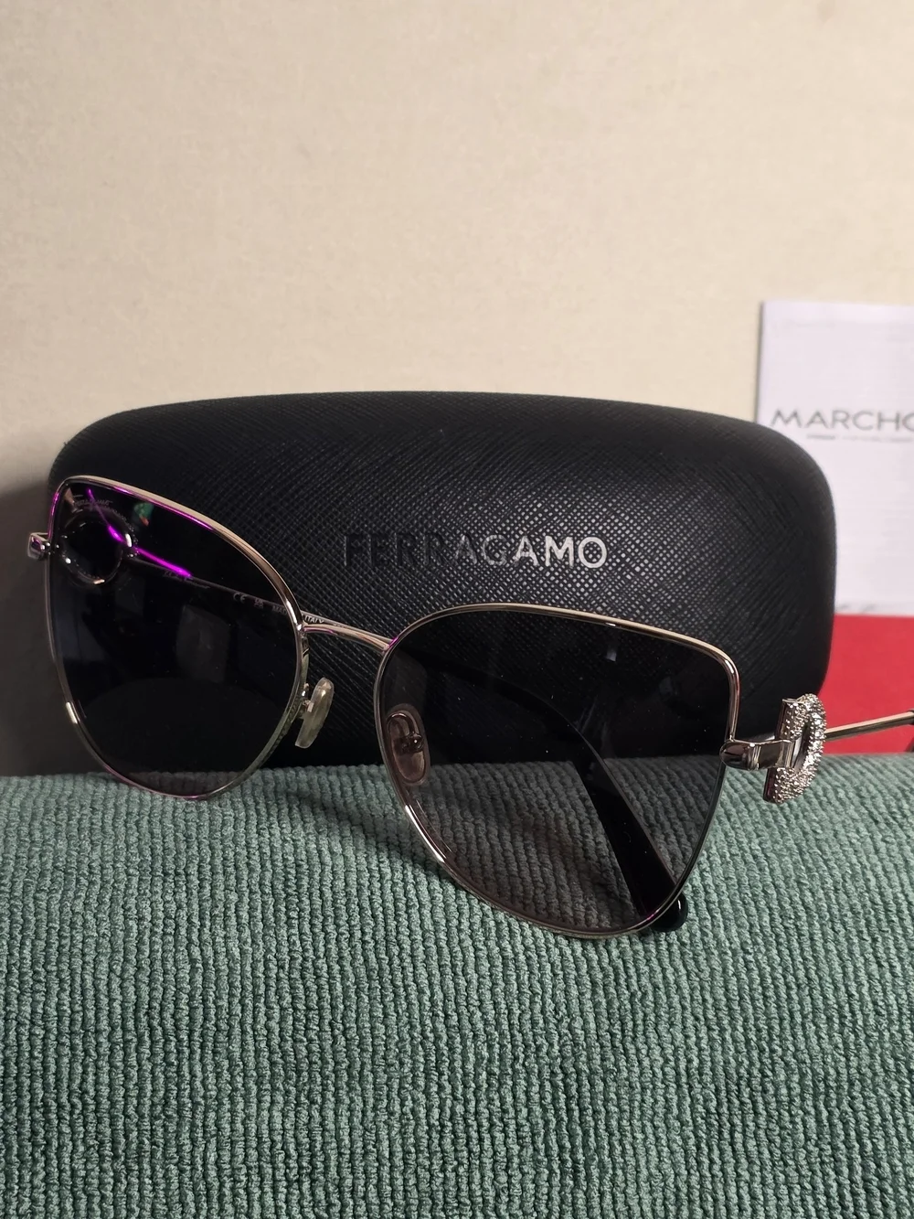 Salvatore Ferragamo SF296SR 772 Grey‑Rose Gradient Butterfly Sunglasses NWT $396